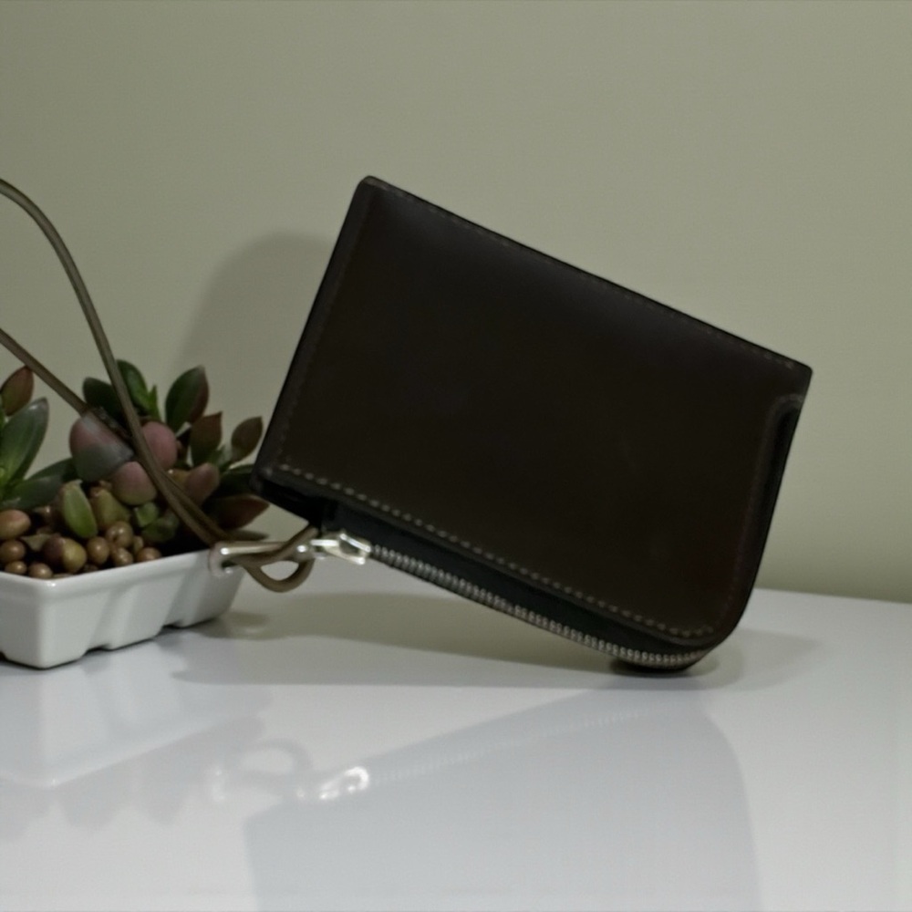 Our Legacy Olive Green Zip Leather Wallet
